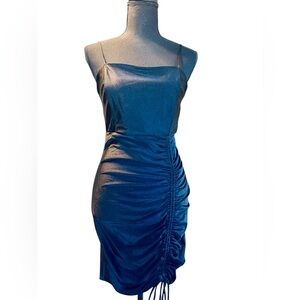 Black Scrunched Mini Dress (NWOT)